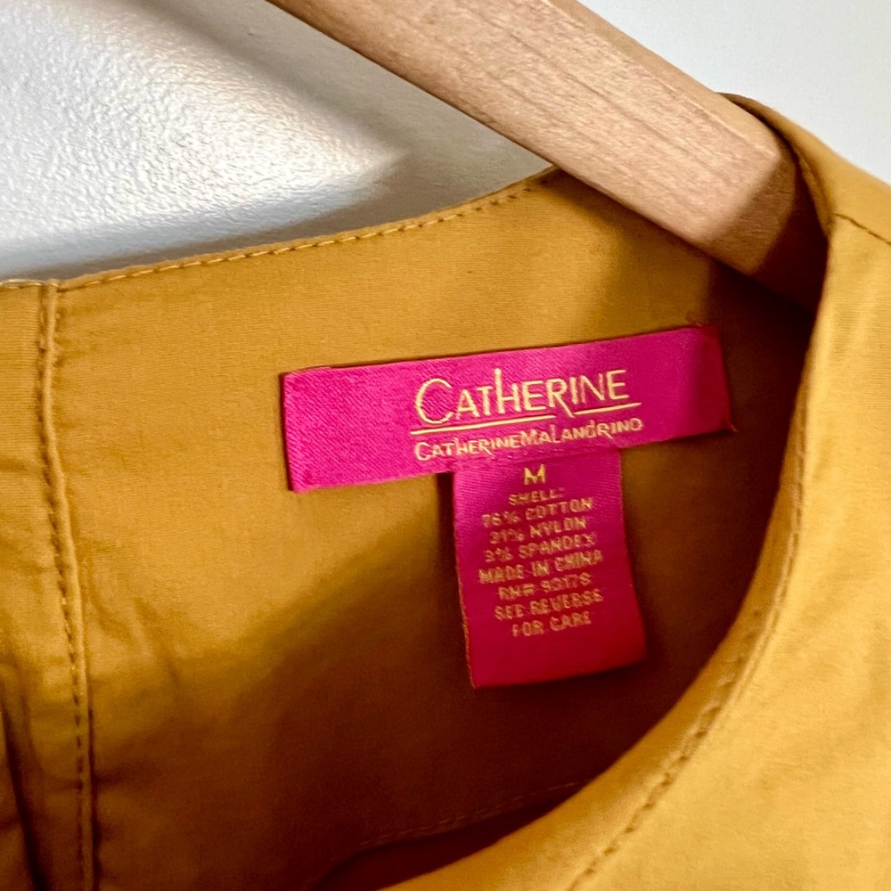 Fabulous Catherine Malandrino Mustard Blouse with Tie Sleeves - Picture 5 of 5